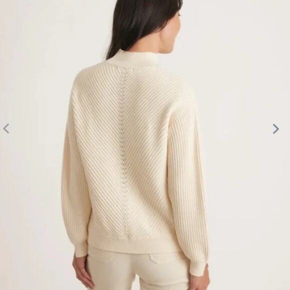 NWT Marine Layer Skylar Ivory Wool Blend Turtleneck Sweater Size Large - Picture 5 of 11